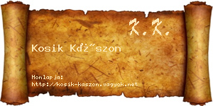 Kosik Kászon névjegykártya